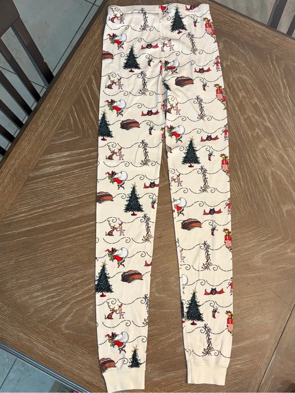 Hannah Anderson Kids Cream Christmas Grinch Pajama Set - Long Sleeve Top & Pants